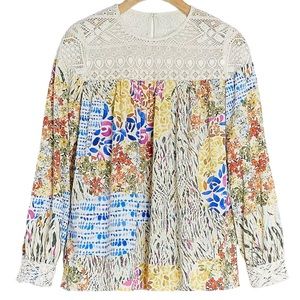 Anthropologie Multicolor Floral Blouse